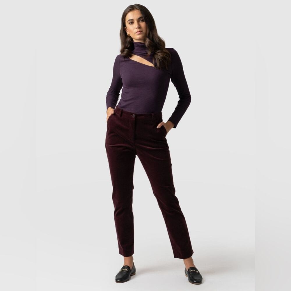 SAINT + SOFIA | Palmer Pant Corduroy In Plum Size 14